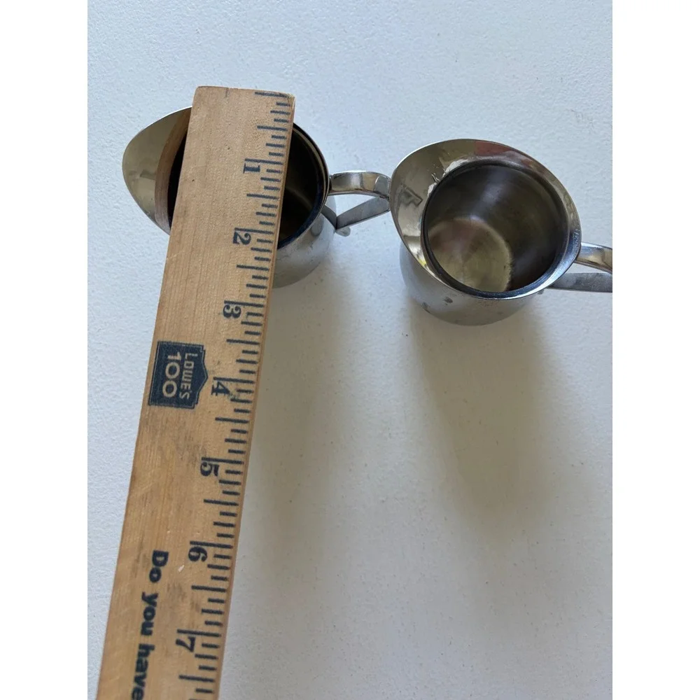 Adcraft 18-8 Stainless Steel Creamer Pitchers Set of 2 Japan Silver Bell Shape‎
